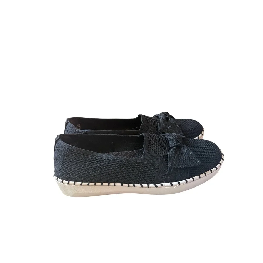 Skechers Sepulveda 2.0 Family Ties Black Knit Bow Slip On Shoes Womens 11 NWT